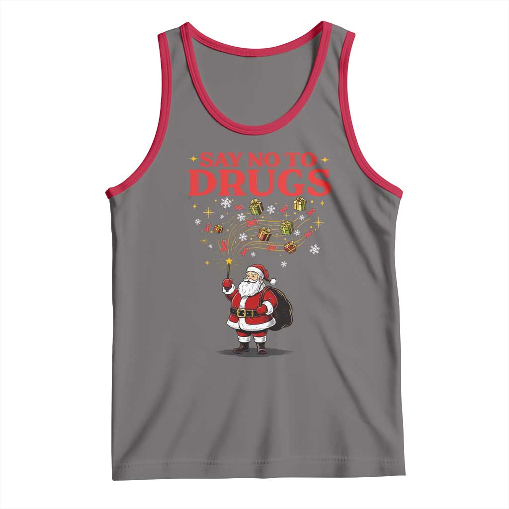 Santa Christmas Tank Top AIDS Awwanrness Red Ribbon HIV Support - Wonder Print Shop