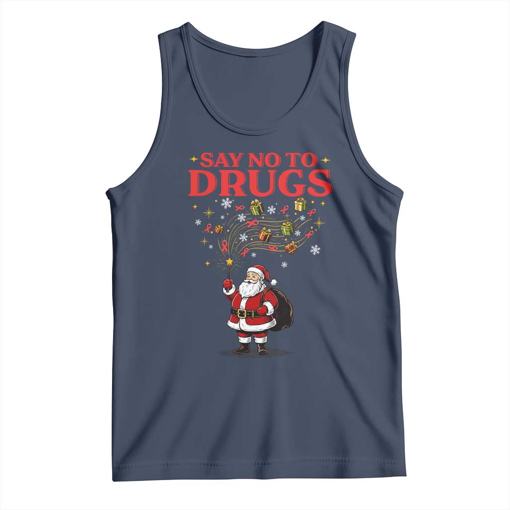 Santa Christmas Tank Top AIDS Awwanrness Red Ribbon HIV Support - Wonder Print Shop
