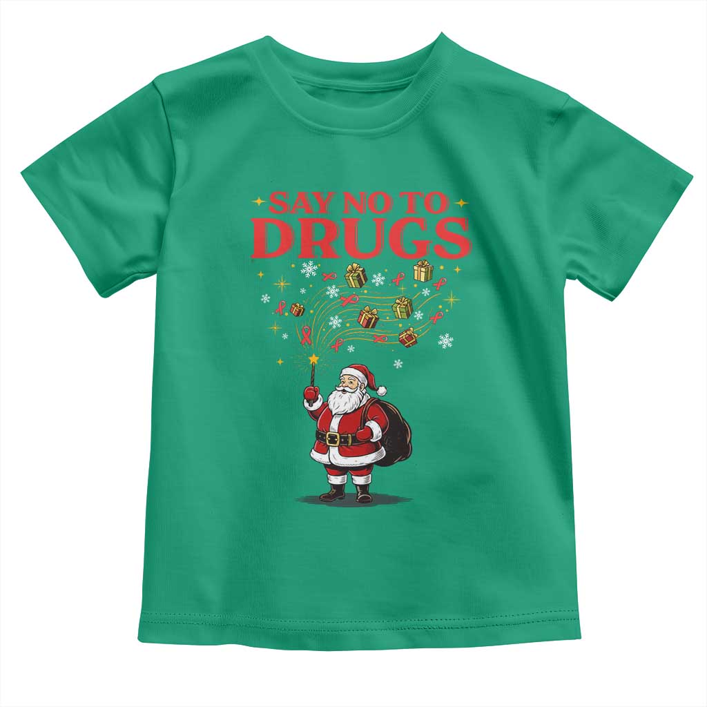 Santa Christmas Toddler T Shirt AIDS Awwanrness Red Ribbon HIV Support - Wonder Print Shop