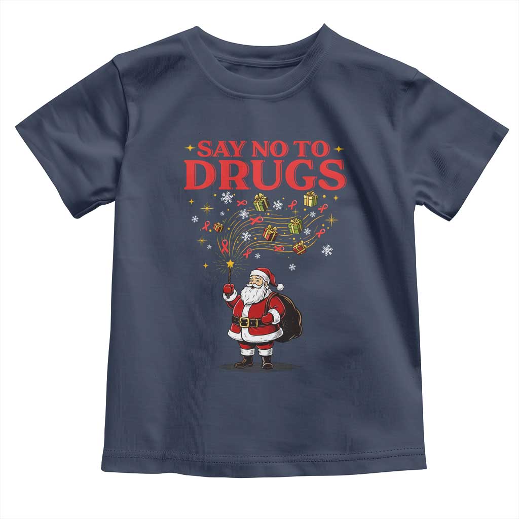Santa Christmas Toddler T Shirt AIDS Awwanrness Red Ribbon HIV Support - Wonder Print Shop