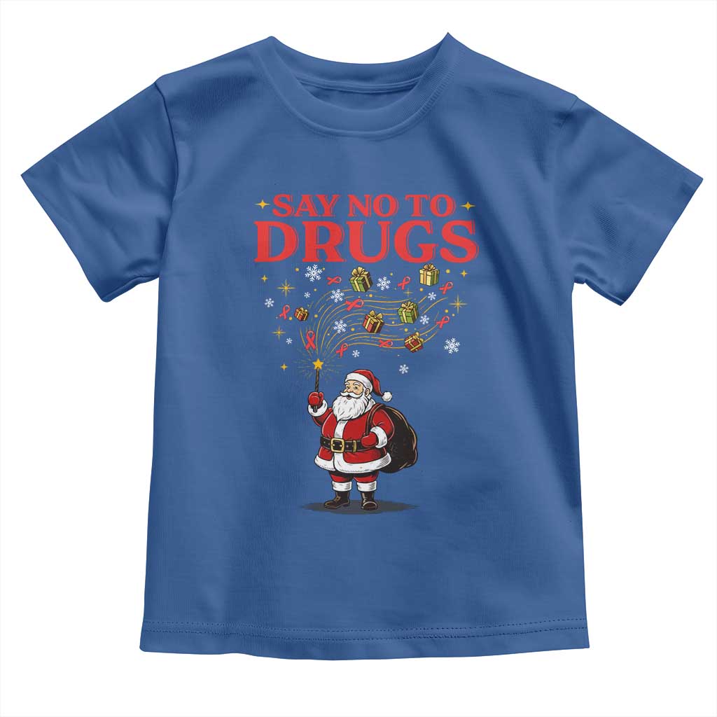 Santa Christmas Toddler T Shirt AIDS Awwanrness Red Ribbon HIV Support - Wonder Print Shop