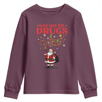 Santa Christmas Youth Sweatshirt AIDS Awwanrness Red Ribbon HIV Support - Wonder Print Shop