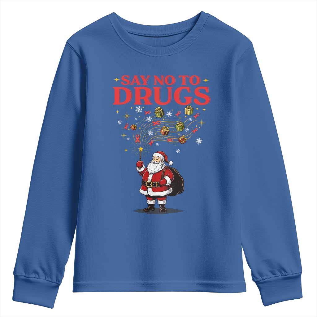 Santa Christmas Youth Sweatshirt AIDS Awwanrness Red Ribbon HIV Support - Wonder Print Shop