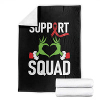 Red Ribbon AIDS Awareness Throw Blanket Elf Hand Christmas HIV Support - Wonder Print Shop