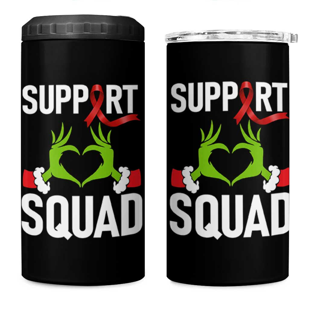 Red Ribbon AIDS Awareness 4 in 1 Can Cooler Tumbler Elf Hand Christmas HIV Support - Wonder Print Shop