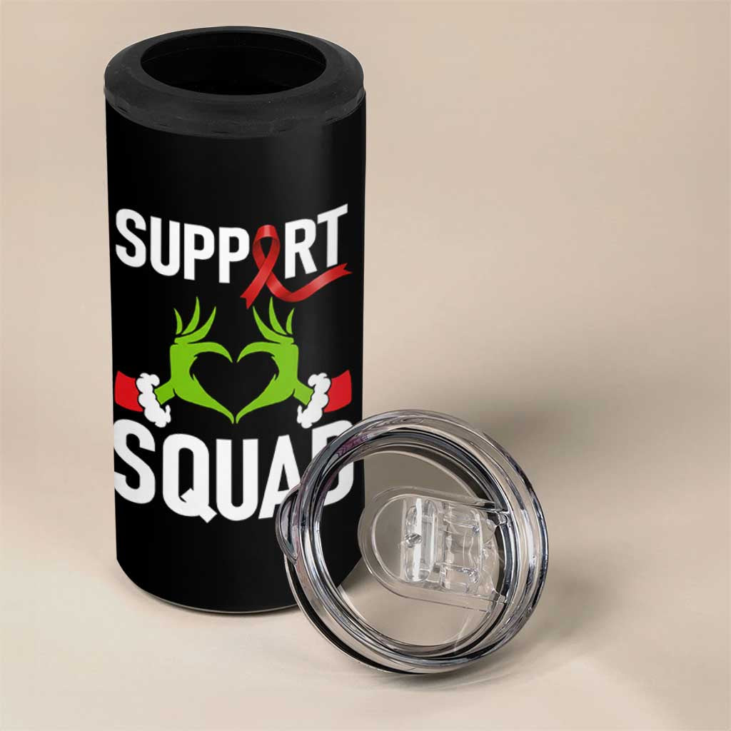 Red Ribbon AIDS Awareness 4 in 1 Can Cooler Tumbler Elf Hand Christmas HIV Support - Wonder Print Shop