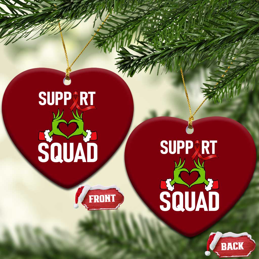 Red Ribbon AIDS Awareness Ceramic Ornament Elf Hand Xmas HIV Support - Wonder Print Shop