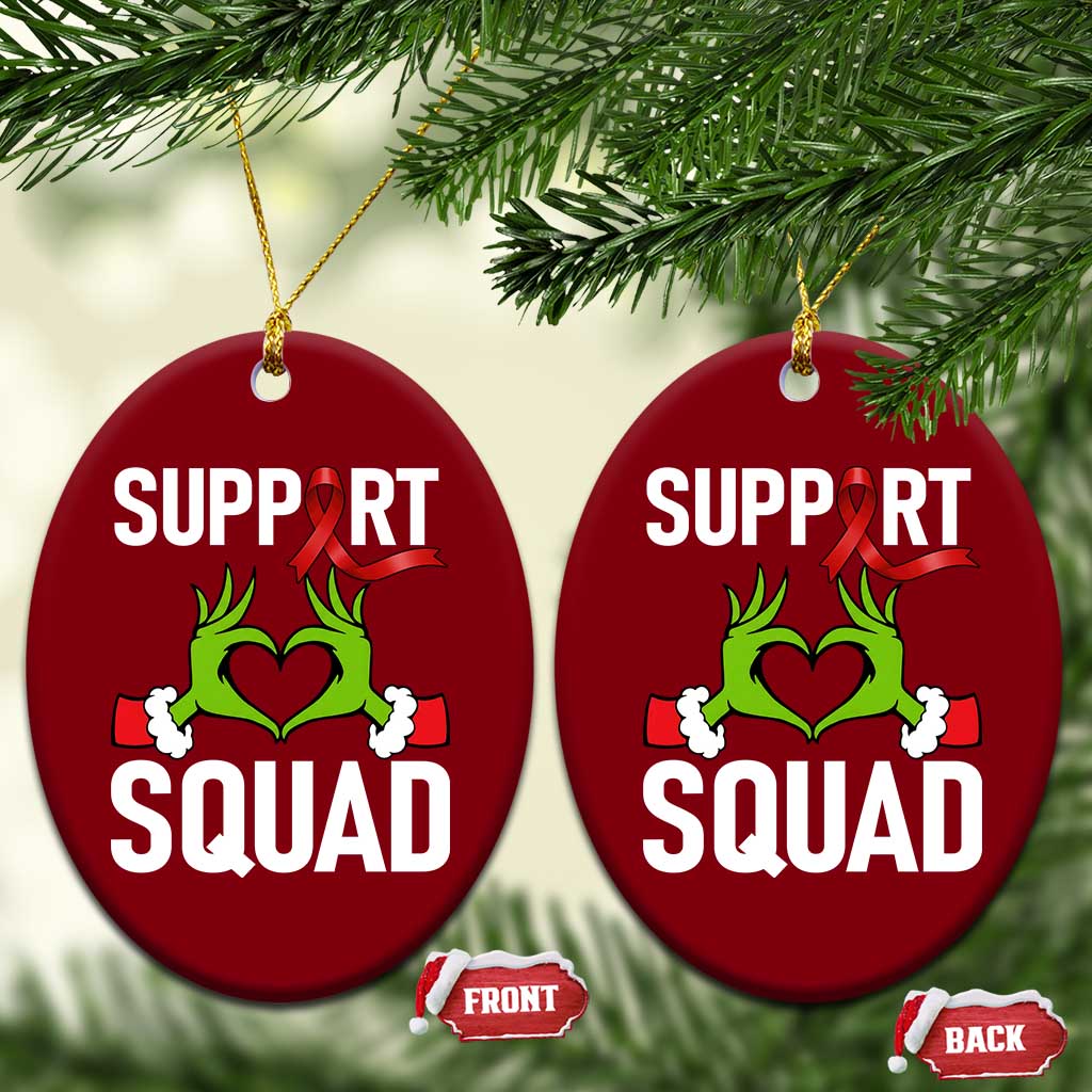 Red Ribbon AIDS Awareness Ceramic Ornament Elf Hand Xmas HIV Support - Wonder Print Shop