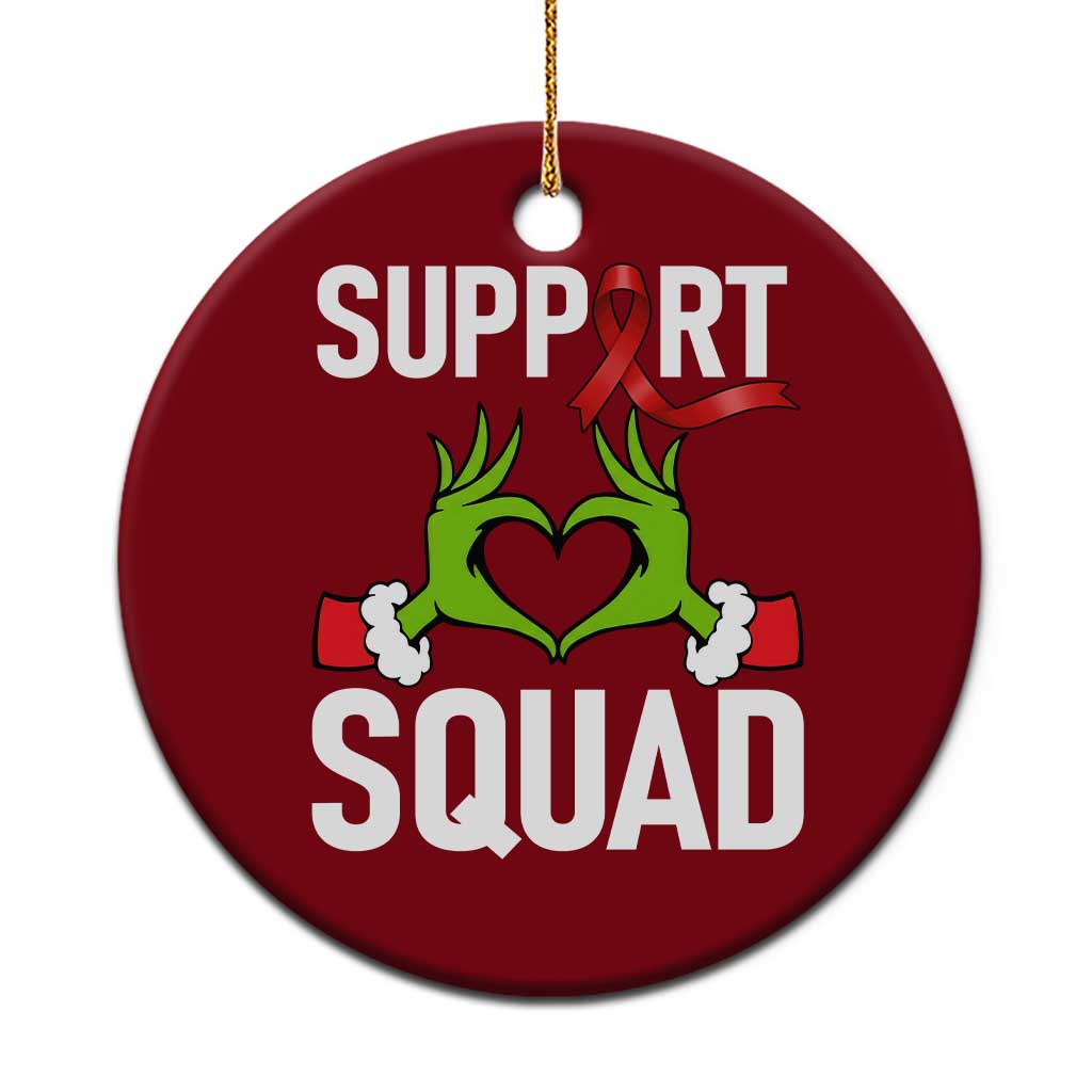 Red Ribbon AIDS Awareness Ceramic Ornament Elf Hand Xmas HIV Support - Wonder Print Shop