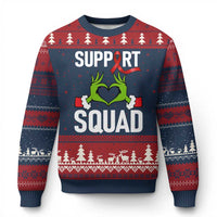 Red Ribbon AIDS Awareness Ugly Christmas Sweater Elf Hand Xmas HIV Support - Wonder Print Shop