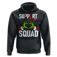 Red Ribbon AIDS Awareness Hoodie Elf Hand Christmas HIV Support - Wonder Print Shop