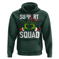 Red Ribbon AIDS Awareness Hoodie Elf Hand Christmas HIV Support - Wonder Print Shop