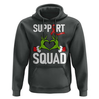 Red Ribbon AIDS Awareness Hoodie Elf Hand Christmas HIV Support - Wonder Print Shop