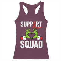 Red Ribbon AIDS Awareness Racerback Tank Top Elf Hand Christmas HIV Support - Wonder Print Shop