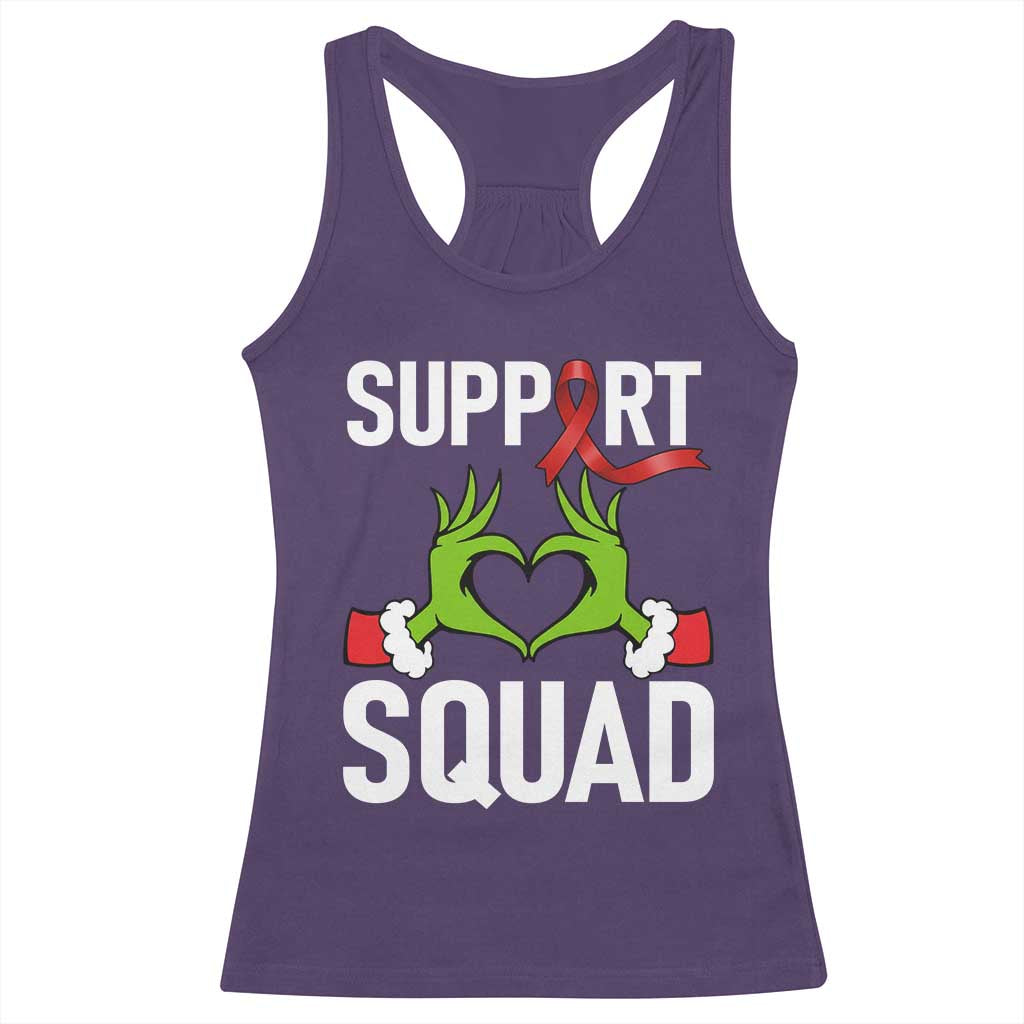 Red Ribbon AIDS Awareness Racerback Tank Top Elf Hand Christmas HIV Support - Wonder Print Shop