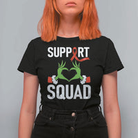 Red Ribbon AIDS Awareness T Shirt For Women Elf Hand Christmas HIV Support - Wonder Print Shop
