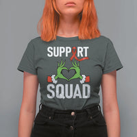 Red Ribbon AIDS Awareness T Shirt For Women Elf Hand Christmas HIV Support - Wonder Print Shop