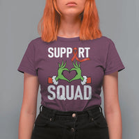 Red Ribbon AIDS Awareness T Shirt For Women Elf Hand Christmas HIV Support - Wonder Print Shop