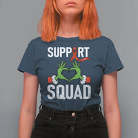 Red Ribbon AIDS Awareness T Shirt For Women Elf Hand Christmas HIV Support - Wonder Print Shop