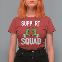Red Ribbon AIDS Awareness T Shirt For Women Elf Hand Christmas HIV Support - Wonder Print Shop