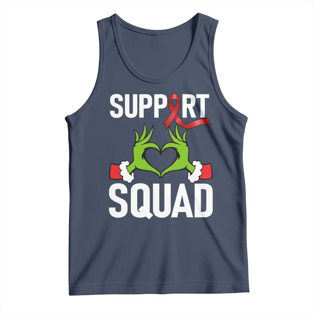 Red Ribbon AIDS Awareness Tank Top Elf Hand Christmas HIV Support - Wonder Print Shop