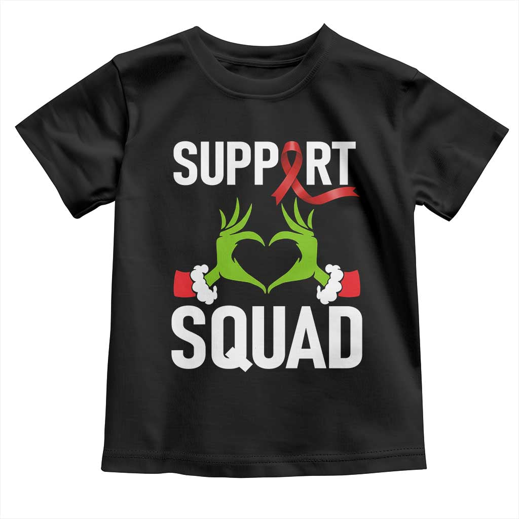 Red Ribbon AIDS Awareness Toddler T Shirt Elf Hand Christmas HIV Support - Wonder Print Shop