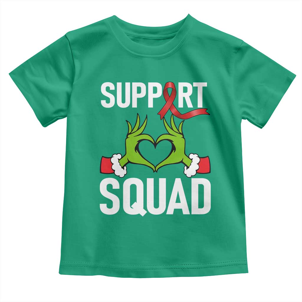 Red Ribbon AIDS Awareness Toddler T Shirt Elf Hand Christmas HIV Support - Wonder Print Shop