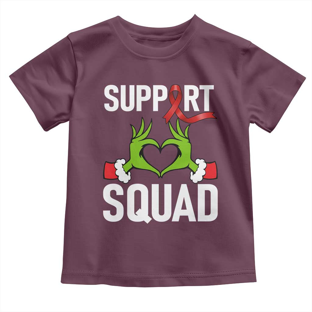 Red Ribbon AIDS Awareness Toddler T Shirt Elf Hand Christmas HIV Support - Wonder Print Shop