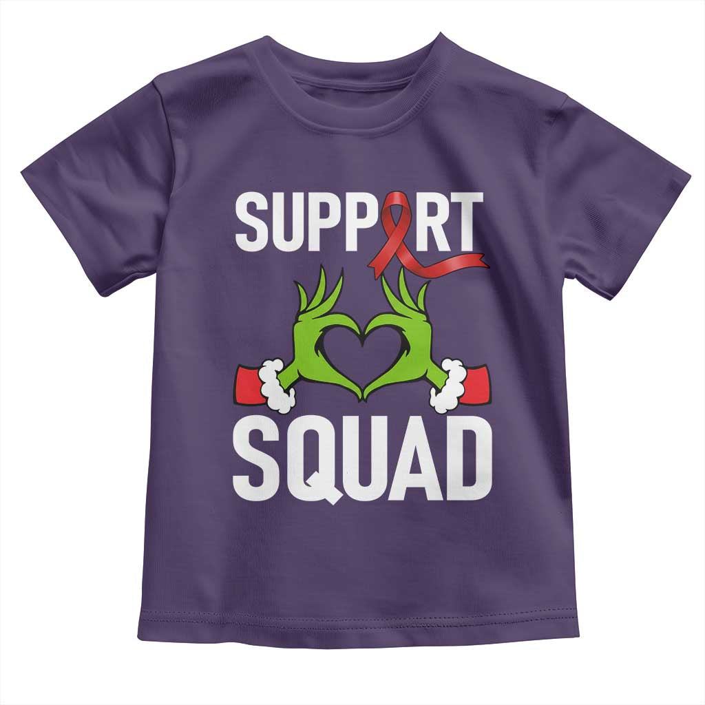 Red Ribbon AIDS Awareness Toddler T Shirt Elf Hand Christmas HIV Support - Wonder Print Shop