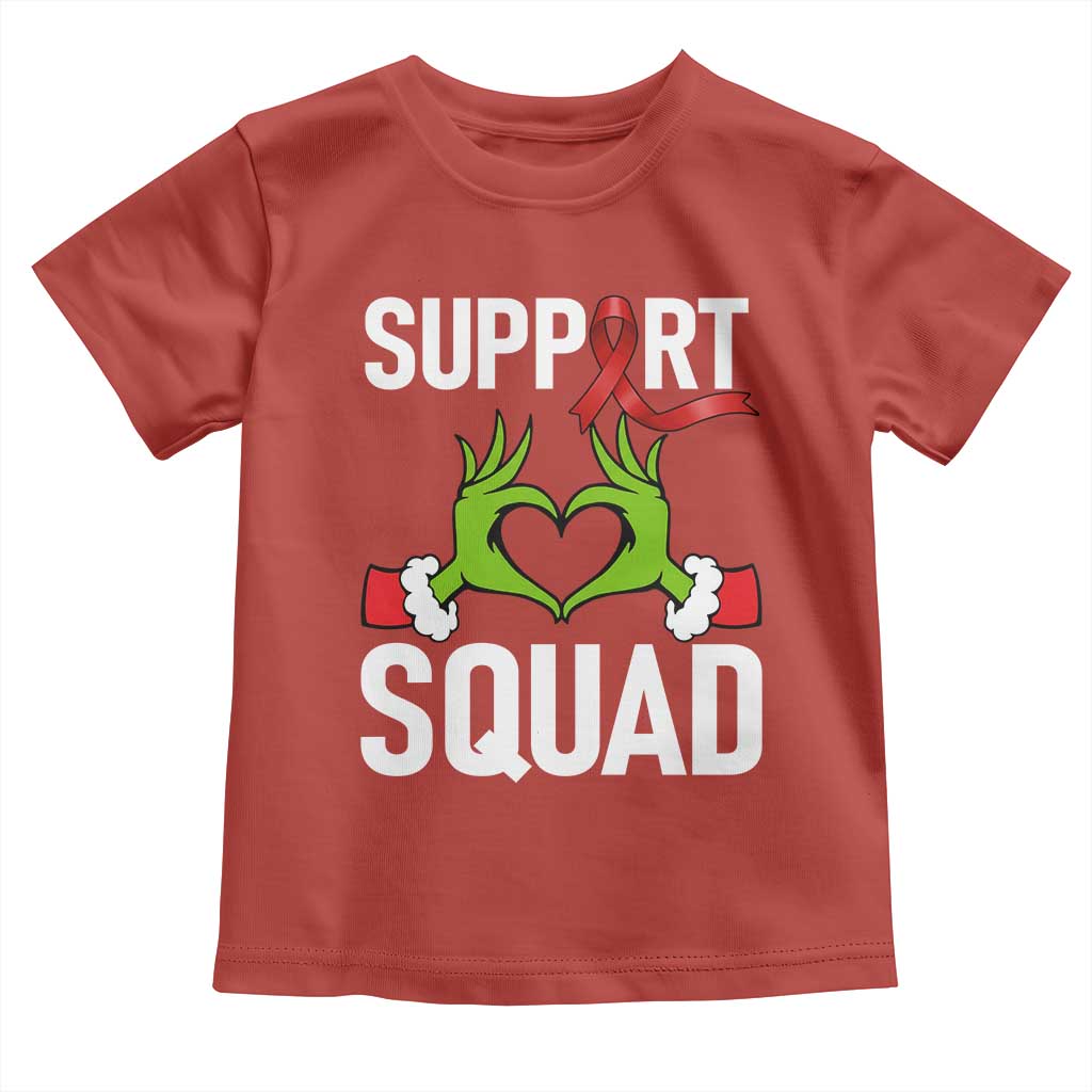 Red Ribbon AIDS Awareness Toddler T Shirt Elf Hand Christmas HIV Support - Wonder Print Shop