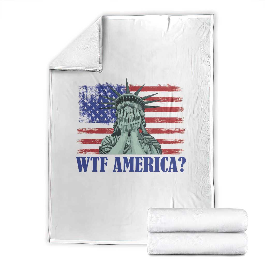 Funny American Throw Blanket Statue of Liberty WTF USA Freedom Satire - Wonder Print Shop