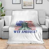 Funny American Throw Blanket Statue of Liberty WTF USA Freedom Satire - Wonder Print Shop