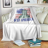 Funny American Throw Blanket Statue of Liberty WTF USA Freedom Satire - Wonder Print Shop