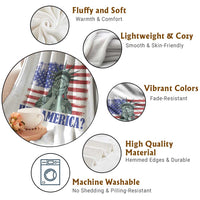 Funny American Throw Blanket Statue of Liberty WTF USA Freedom Satire - Wonder Print Shop