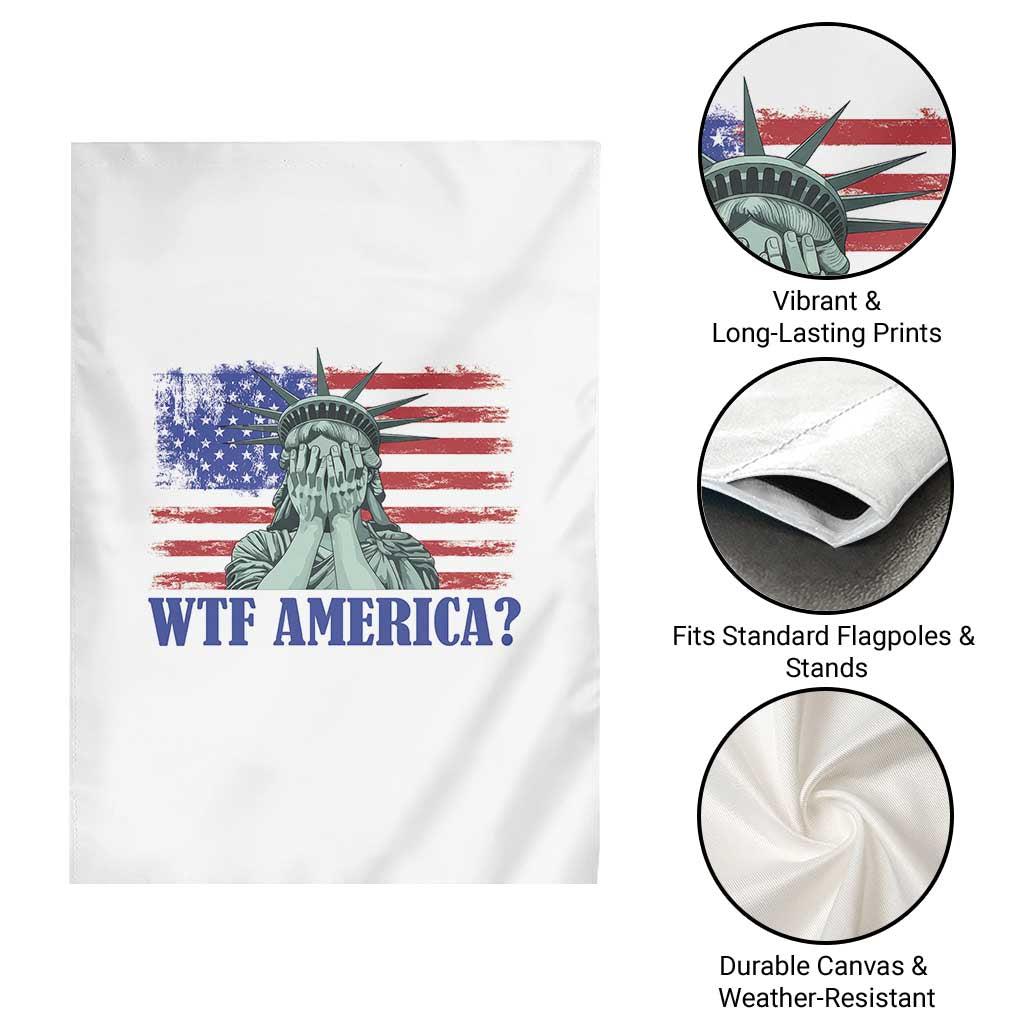 Funny American Garden Flag Statue of Liberty WTF USA Freedom Satire - Wonder Print Shop