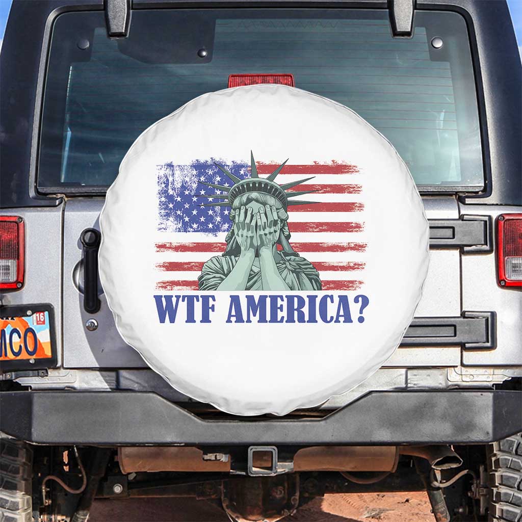 Funny American Spare Tire Cover Statue of Liberty WTF USA Freedom Satire - Wonder Print Shop