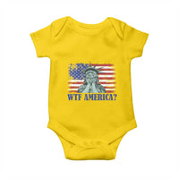 Funny American Baby Onesie Statue of Liberty WTF USA Freedom Satire - Wonder Print Shop