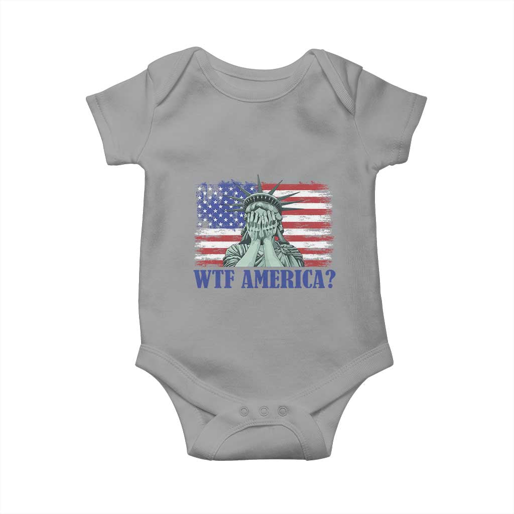 Funny American Baby Onesie Statue of Liberty WTF USA Freedom Satire - Wonder Print Shop