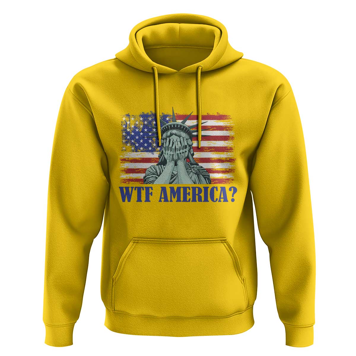 Funny American Hoodie Statue of Liberty WTF USA Freedom Satire - Wonder Print Shop