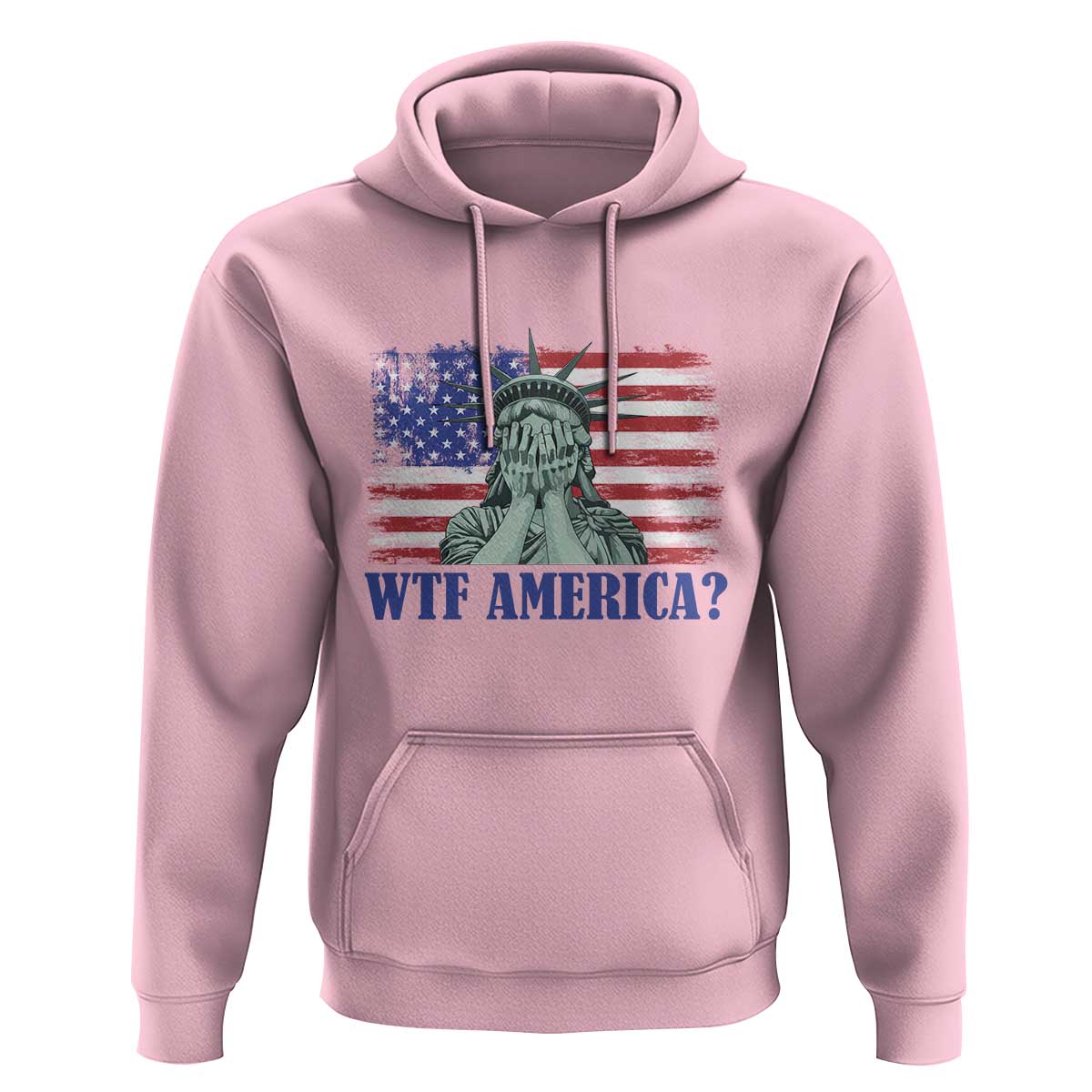 Funny American Hoodie Statue of Liberty WTF USA Freedom Satire - Wonder Print Shop