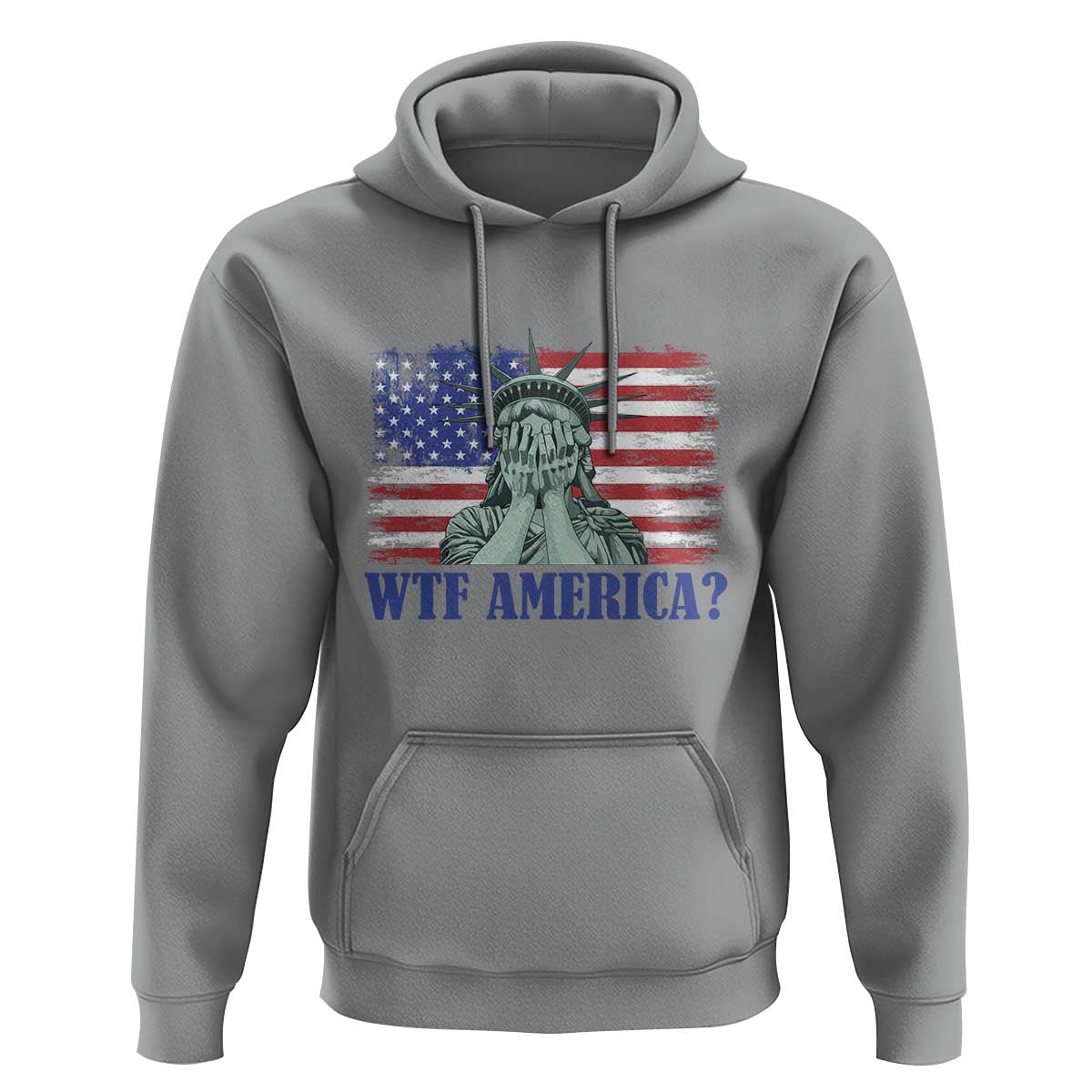 Funny American Hoodie Statue of Liberty WTF USA Freedom Satire - Wonder Print Shop