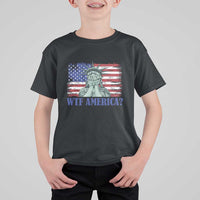 Funny American T Shirt For Kid Statue of Liberty WTF USA Freedom Satire - Wonder Print Shop