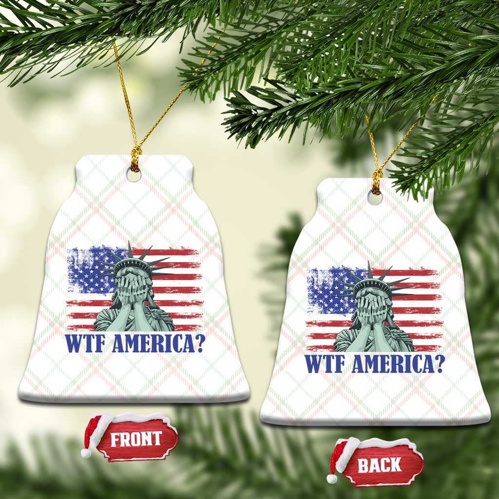 Funny American Ceramic Ornament Statue of Liberty WTF USA Freedom Satire - Wonder Print Shop