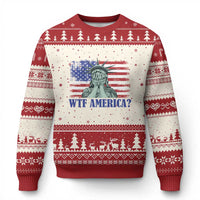 Funny American Ugly Christmas Sweater Statue of Liberty WTF USA Freedom Satire - Wonder Print Shop