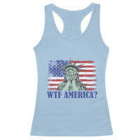Funny American Racerback Tank Top Statue of Liberty WTF USA Freedom Satire - Wonder Print Shop