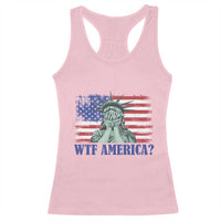 Funny American Racerback Tank Top Statue of Liberty WTF USA Freedom Satire - Wonder Print Shop