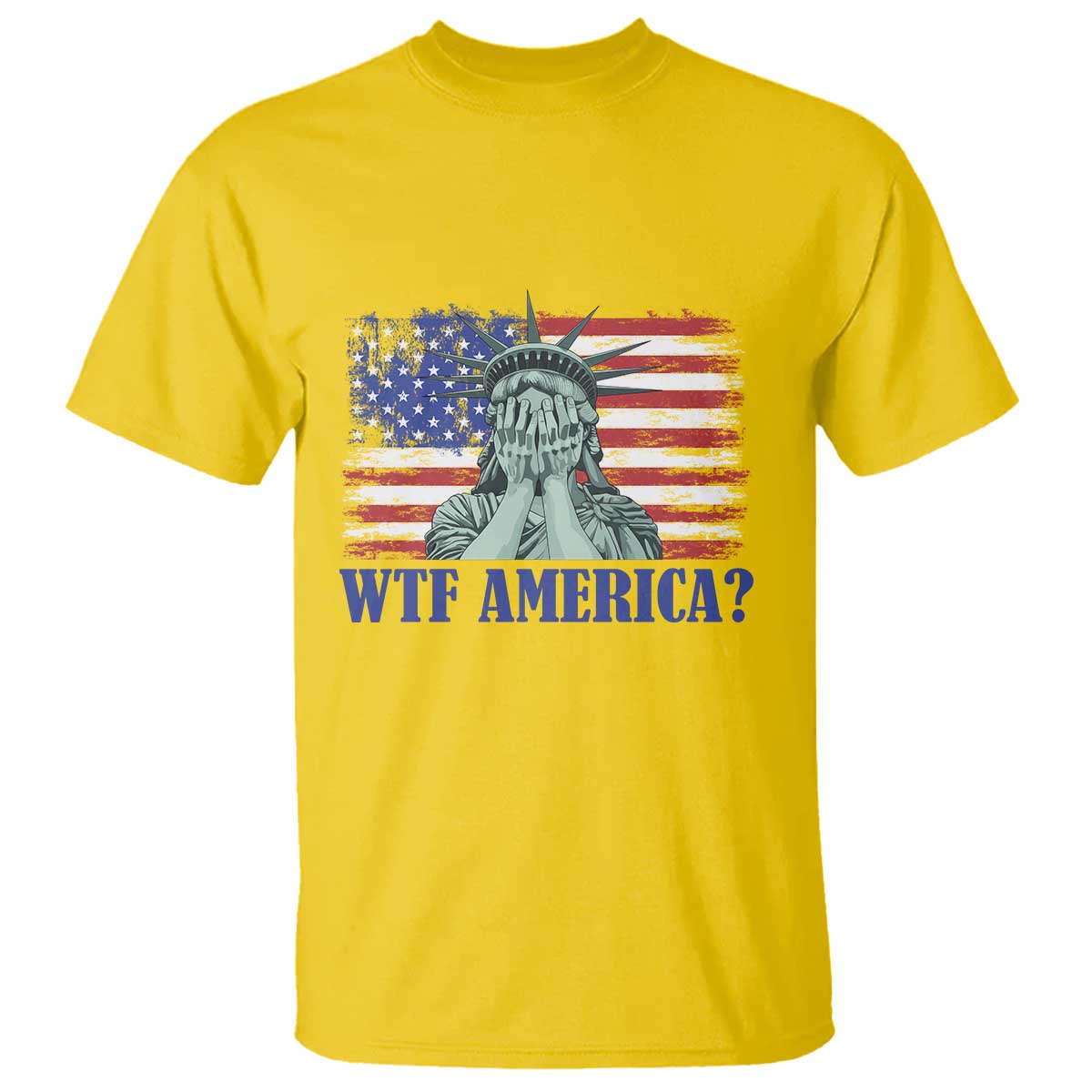 Funny American T Shirt Statue of Liberty WTF USA Freedom Satire - Wonder Print Shop