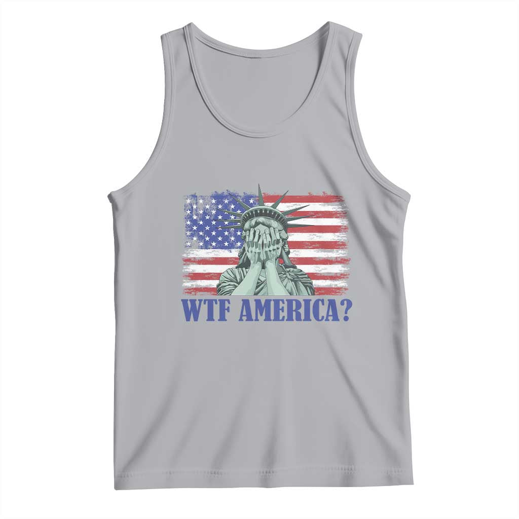 Funny American Tank Top Statue of Liberty WTF USA Freedom Satire - Wonder Print Shop