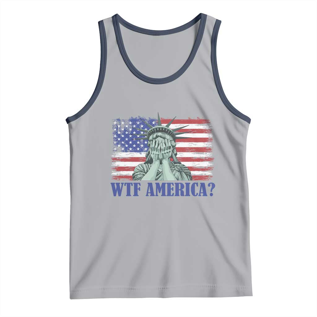 Funny American Tank Top Statue of Liberty WTF USA Freedom Satire - Wonder Print Shop