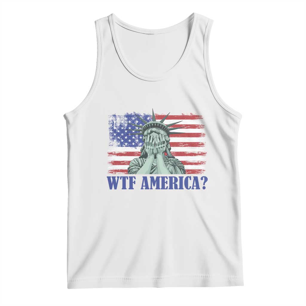Funny American Tank Top Statue of Liberty WTF USA Freedom Satire - Wonder Print Shop